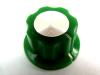 GREEN ABS SILVER TOP SKIRTED KNOB WITH BRASS SCREW